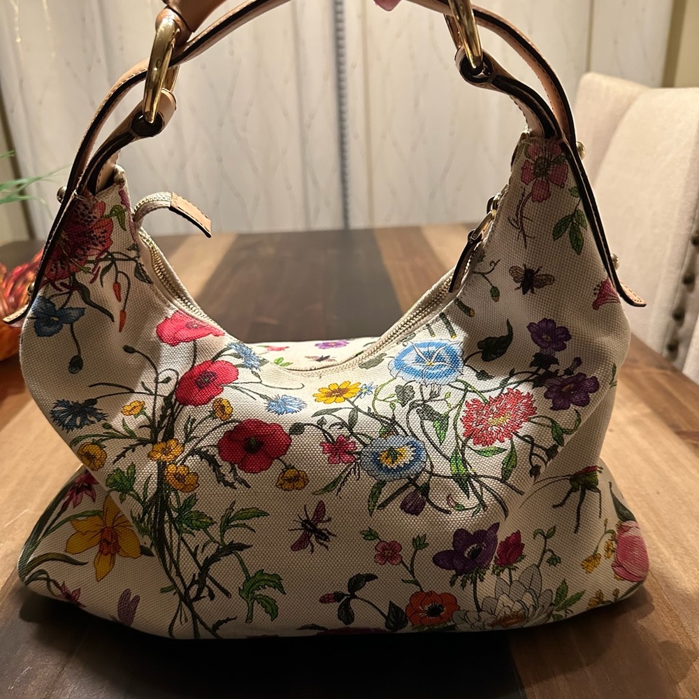Gucci Floral Horsebit Hobo